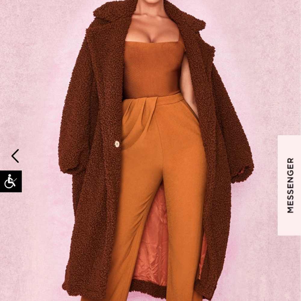 Brown Faux Sherpa teddy coat
